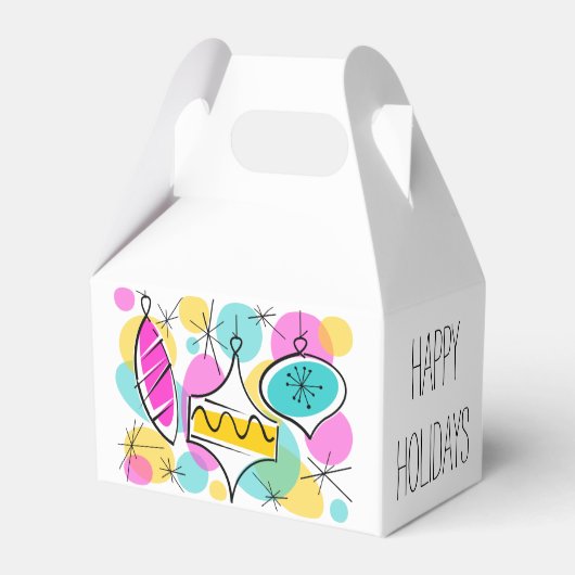 Ballotins Arbre rétro Baubles Joyeux vacances gable (Arrière)