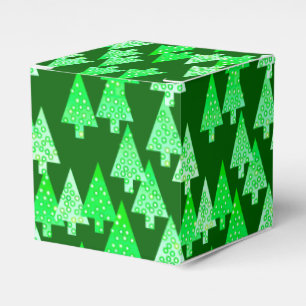 Ballotins Arbres de Noël à fleurs modernes - vert de pin
