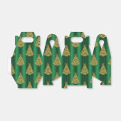 Ballotins Arbres de Noël dorés sur vert (Déplié)