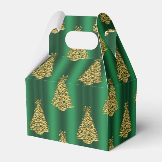 Ballotins Arbres de Noël dorés sur vert (Verso)