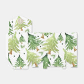 Ballotins Arbres de pin aquarelle Kraft Party rustique moder (Déplié)