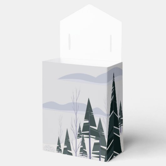 Ballotins Arbres d'hiver Fête moderne de forêt enneigée (Ouvert)