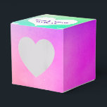 Ballotins Arc-en-ciel néon avec cœur<br><div class="desc">Cœur blanc avec les noms des jeunes mariés sur fond abstrait arc-en-ciel néon.</div>