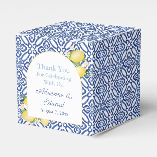 Ballotins Arche Forme Amalfi Lemons Bleu Carreaux Blancs Mar (Verso)