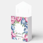 Ballotins Arche Mariage aquarelle avec fleurs rose et bleu (Ouvert)