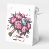 Ballotins Arche Mariage aquarelle avec fleurs rose et bleu (Arrière)