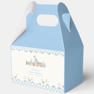 Ballotins Arche rustique bleue en vichy pour Baby Shower de