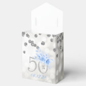 Ballotins Argent 50e anniversaire Merci bleu Floral (Ouvert)