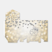 Ballotins Argent 60e anniversaire Merci Floral Lumières Or (Déplié)