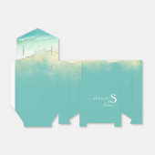 Ballotins Argent et monogramme sarcelle Aqua Blue Ocean (Déplié)