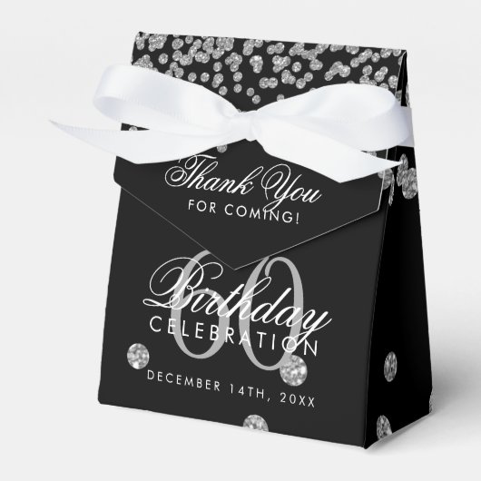 Ballotins Argent Noir 60e anniversaire Merci Confetti (Verso)