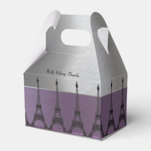 Ballotins Argent violet métal Paris Eiffel Personnalisé