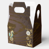 Ballotins Arrière - plan en bois avec cheval de mer mécaniqu (Ouvert)