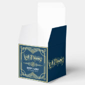 Ballotins Art Déco Mariage Love & Thanks Gold Blue Favor (Ouvert)