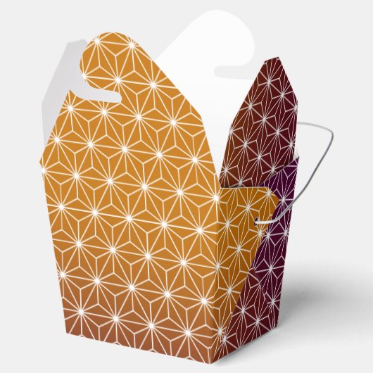 Ballotins Asanoha japonais traditionnel Imprimé Bourgogne et (Ouvert)