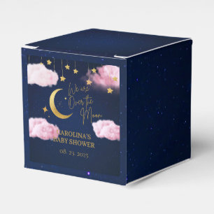 Ballotins Au-dessus de la Lune étoiles baby shower rose