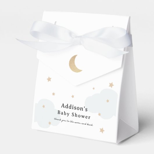 Ballotins Au-dessus du Baby shower bleu lune (Verso)