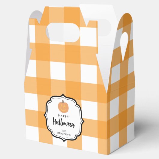 Ballotins Automne Automne Orange Plaid Halloween Citrouille (Ouvert)