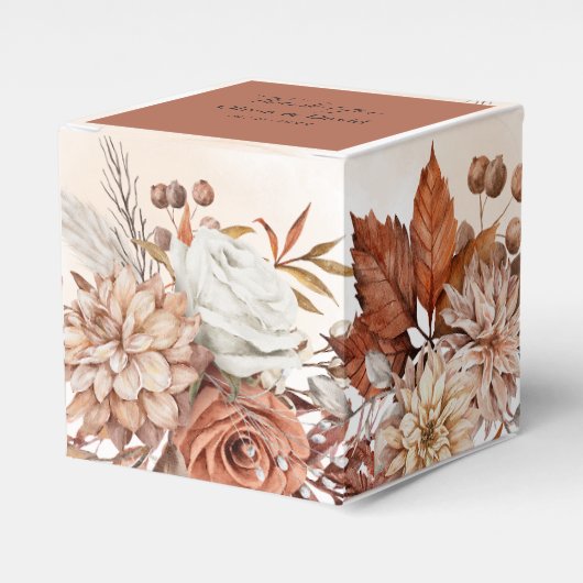Ballotins Automne Hiver Rustique Brown Floral Mariage Favor  (Verso)