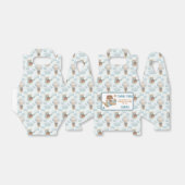 Ballotins Avion Partie pilote Ours Anniversaire Bleu Merci (Déplié)