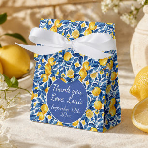 Ballotins Azulejo Citrons Feuilles Bleues Baby Shower