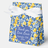 Ballotins Azulejo Lemons Baby shower Feuille bleu (Recto)