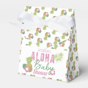 Ballotins Baby Aloha Rose et Vert Fille Tropicale Baby Showe