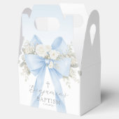 Ballotins Baby Boy Baptism Eucalyptus Blue Bow (Ouvert)