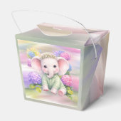 Ballotins Baby Elephant with Hydrangeas Baby Shower Favor (Arrière)