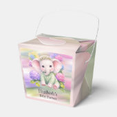 Ballotins Baby Elephant with Hydrangeas Baby Shower Favor (Verso)