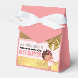 Ballotins Baby Girl rose et or Babyshower Invitation