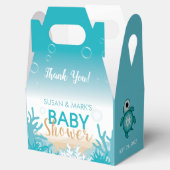 Ballotins Baby Sea Turtle Theme Baby shower Gable Box (Ouvert)