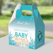 Ballotins Baby Sea Turtle Theme Baby shower Gable Box