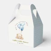 Ballotins Baby shower à ballon d'attente bleu minimal (Arrière)