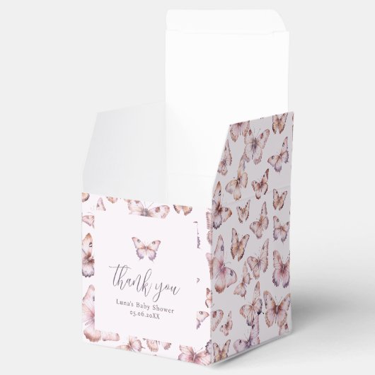 Ballotins Baby shower à papillon mou et rose (Ouvert)