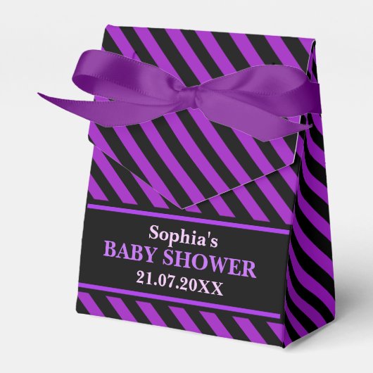 Ballotins Baby shower à rayures mignon Monogram (Verso)