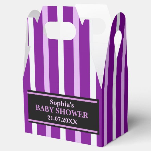 Ballotins Baby shower à rayures mignon Monogram (Ouvert)