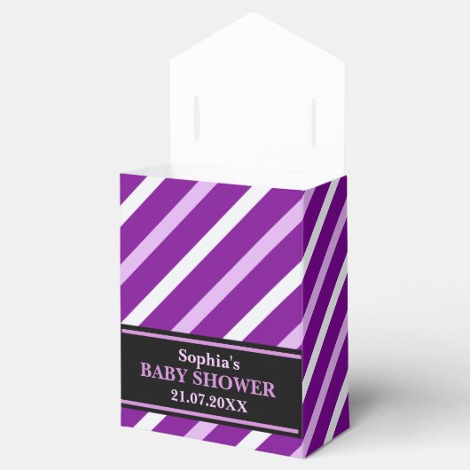 Ballotins Baby shower à rayures mignon Monogram (Ouvert)