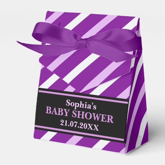 Ballotins Baby shower à rayures mignon Monogram (Verso)