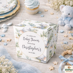Ballotins Baby-shower aquarelle éléphant garçon – Safari ble