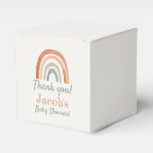 Ballotins Baby shower arc-en-ciel rustique merci (Verso)