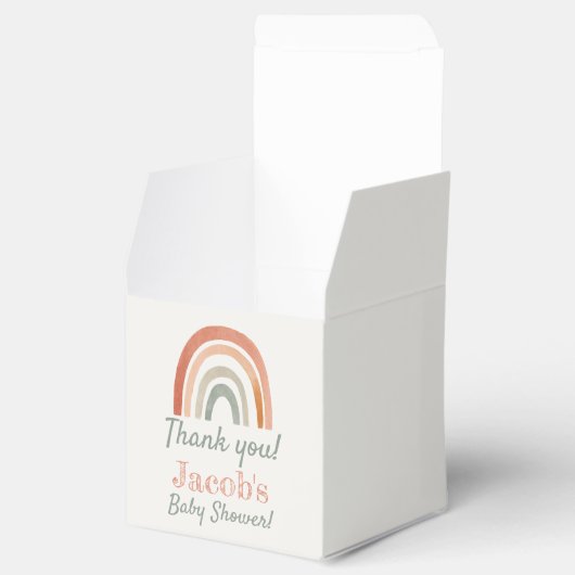 Ballotins Baby shower arc-en-ciel rustique merci (Ouvert)