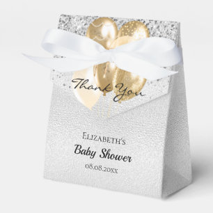 Ballotins Baby shower argent or ballons merci