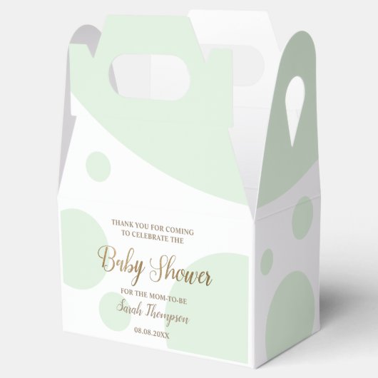 Ballotins Baby shower blanc et vert personnalisé neutre (Ouvert)