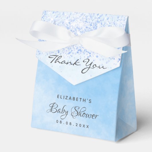 Ballotins Baby shower bleu clair garçon merci (Verso)