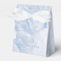 Baby shower Bleu de flocons d'hiver d'argent conge