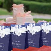 Ballotins Baby shower bleu marine ballons blancs merci