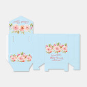 Ballotins Baby shower bleu rose floral merci (Déplié)