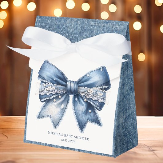 Ballotins Baby shower Blue Jean Denim Bow