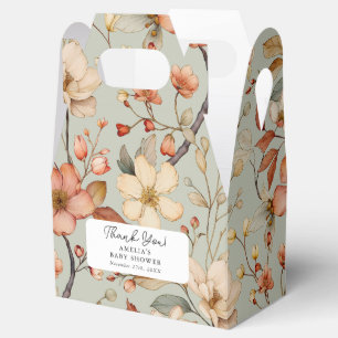Ballotins Baby-Shower Bohème Fleur Sauvage Floral Vert Sauge
